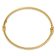 14K Yellow Gold Polished and Textured Hinged Bangle Bracelet