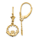 14k Yellow Gold Claddagh in Circle Dangle Earrings
