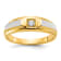 10K Two-tone Yellow and White Gold Men's Polished and Satin Diamond Ring 0.10ctw