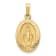 14K Yellow Gold Polished and Satin Miraculous Medal Hollow Pendant