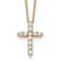 10k Yellow Gold 0.50 ctw Diamond Cross Pendant with 18 inch Cable Chain