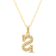 White Diamond Accent 10k Yellow Gold S Initial Pendant With 18” Rope Chain