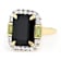 Black Spinel, Peridot And White Zircon Ring In 18K Gold Over Sterling
Silver 8.41ctw
