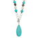 Sterling Silver Jadeite, Howlite, Reconstructed Magnesite, Quartz Necklace