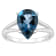 12x8mm Pear Shape London Blue Topaz Rhodium Over Sterling Silver Ring