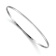 Rhodium Over 14k White Gold 2mm Solid Polished Half-Round Slip-On Bangle