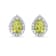 Green Peridot Pear shaped Teardrop Stud Earrings For Women