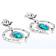 Blue Marquise Turquoise Oxidized Sterling Silver Earrings 13x8mm