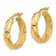 14k Yellow Gold Polished and Textured 13/16" Hoop Earrings