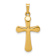 14k Yellow Gold Polished Rounded Cross Pendant