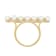 4.5-5mm Round White Freshwater Pearl 14K Yellow Gold Bar Design Ring