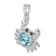 Rhodium Over Sterling Silver Polished Round Crystal Crab Pendant