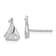 Rhodium Over Sterling Silver Polished Mini Sailboat Post Earrings