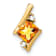 10k Yellow Gold 0.5 ctw Cushion Citrine and Diamond Chain Slide Pendant