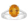 10x8mm Oval Citrine Rhodium Over Sterling Silver Ring