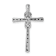 Rhodium Over 14K White Gold Black and White Diamond Infinity Cross Chain Slide