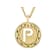 Cardano Initial P Pendant Necklace In 18K Gold Over Bronze