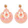 Pink Iridescent Filigree Drop Floral Earring
