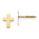 14k Yellow Gold Children's Polished Tiny Cross Stud Earrings