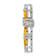 Rhodium Over 14k White Gold Citrine and Diamond Cross Chain Slide Pendant