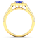 Purple Tanzanite and White Diamond Bridge 14K Yellow Gold Ring