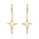 Celestial Star Dangle Earrings In 14K Gold Over Brass