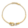 14k Yellow Gold and 14k White Gold Polished Diamond Triple Circle Bar Bracelet