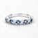 London Blue Topaz and White Topaz Sterling Silver 5 five Stone Band Ring