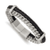 Black Leather and Stainless Steel Brushed and Chain 8-inch with 0.5-inch
Extension Bracelet