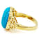Turquoise Oval Solitaire Ring In 18K Gold Over Sterling Silver