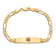 14k Yellow Gold Medical Soft Diamond Shape Red Enamel Flat Figaro Link
ID Bracelet
