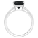 10x8mm Emerald Cut Black Onyx Rhodium Over Sterling Silver Ring
