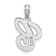 Rhodium Over 14k White Gold Polished Script Letter C Initial Pendant