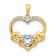 10k Yellow Gold and Rhodium Over 10k Yellow Gold Diamond Heart with
Three Smaller Hearts Pendant