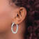Rhodium Over Sterling Silver 3x33mm Diamond-Cut Twisted Tube Hoop Earrings