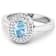 0.86ctw Blue Aquamarine and Diamond 14K White Gold Halo Ring