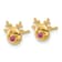 14k Yellow Gold Children's Polished Cubic Zirconia Reindeer Stud Earrings