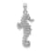 Rhodium Over 14k White Gold 3D Textured Seahorse Pendant