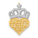 14K Two-tone Gold  Textured Daddy's Little Girl Heart Slide Pendant