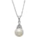 8-8.5mm Round White Freshwater Pearl with Diamond Accents Sterling
Silver Drop Pendant with Chain