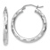 Rhodium Over 14k White Gold Diamond-Cut 13/16" Hoop Earrings