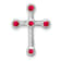Rhodium Over 10k White Gold 0.29 ctw Ruby Cross Slide Pendant