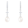 7-8mm White Cultured Freshwater Pearl and Cubic Zirconia Rhodium Over
Sterling Silver Earrings