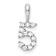 Rhodium Over 14k White Gold Diamond Number 5 Pendant