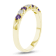 14K Yellow Gold Amethyst and Diamond Wedding Band 0.60ctw