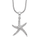 Rhodium Over Sterling Silver Cubic Zirconia Starfish Necklace