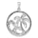 Rhodium Over Sterling Silver Cubic Zirconia Wave and Palm Tree Pendant