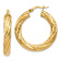 14k Yellow Gold 1 1/4" Textured Tube Hoop Earrings