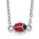 Rhodium Over Sterling Silver Enamel Ladybug with 2-inch Extension Childs Necklace