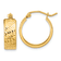 14k Yellow Gold 11/16" Diamond-cut Hoop Earrings